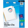 Avery Dennison Avery Big Tab Write-On Divider with Erasable Tab/Write-on, 8.5"x11", 8 Tabs, White/White 23078